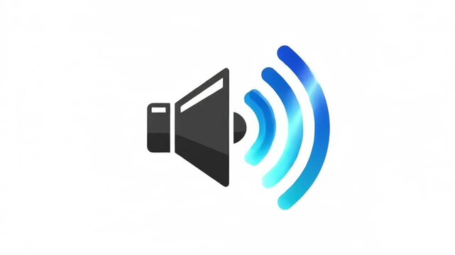 Modern speaker icon with sound waves on a white background
