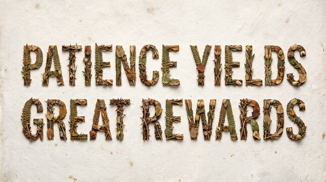 Patience Yields Great Rewards Herbarium Text