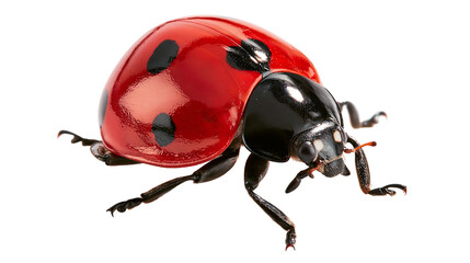 Shiny red ladybug with black spots and glossy shell © Lysander