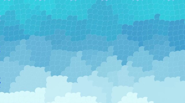 Crystalline blue mosaic flowing abstract background