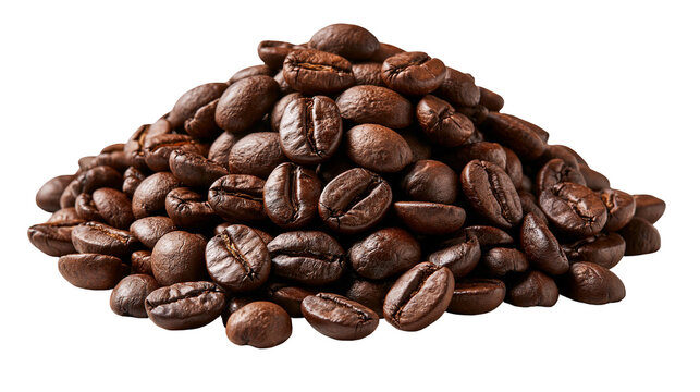 Roasted dark brown coffee bean pile