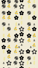 Stylized floral icons on a plain background © nyiberangah