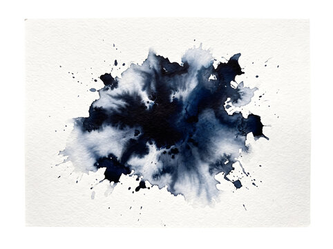 Dark Navy Ink Watercolor
