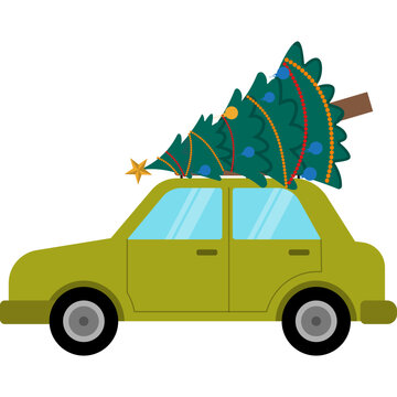 Christmas Car Illustration