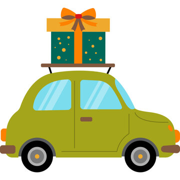 Christmas Car Illustration