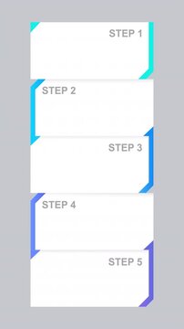 Project timeline stages animated infographic template. Software development strategy 5 step process motion graphic. Empty placeholder animation. Blank diagram layout loop with options
