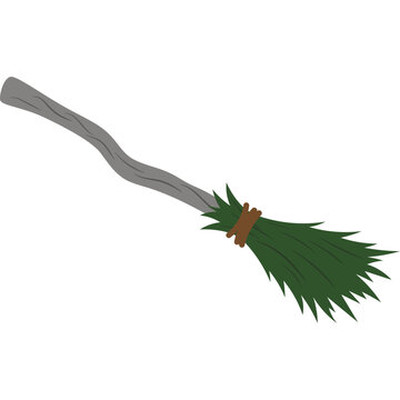 Cartoon Illustration of a Witch's Broom