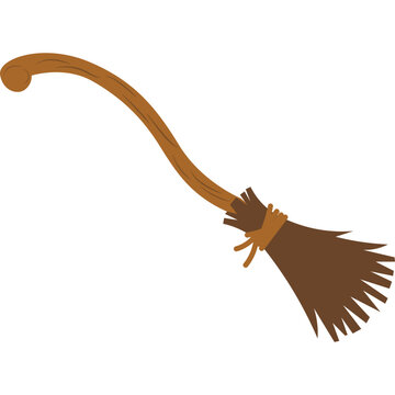 Cartoon Illustration of a Witch's Broom