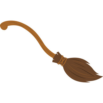 Cartoon Illustration of a Witch's Broom