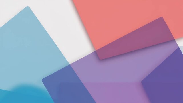 Abstract geometric background with overlapping colorful translucent layers in blue, pink, and purple shades