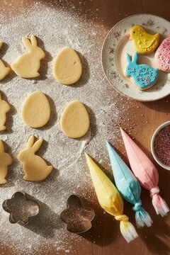 Easter Cookie Dough Ready for Decorating
