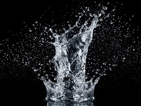 water splash isolated on black