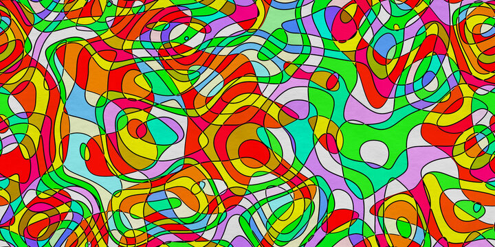 Vibrant Abstract Colorful Squiggly Loops Design