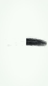 Vertical textured black paint stroke spans a bright minimalist canvas, forming a striking graphic banner for mobile branding, social media ads, titles, and promo content