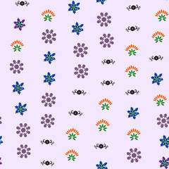 Floral and decorative motifs seamless pattern © Abraham