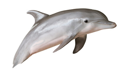 Smooth grey bottlenose dolphin swimming with sleek skin and dorsal fin © Ophelia