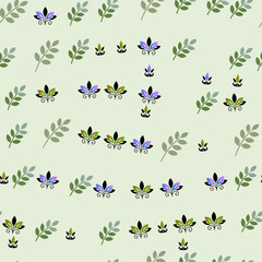 Seamless pattern of stylized leaves and floral motifs © Abraham