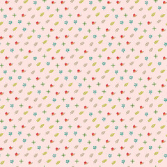 Small leaves and floral elements pattern © Abraham
