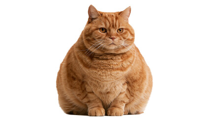 Round ginger tabby cat sitting and looking forward © Ophelia