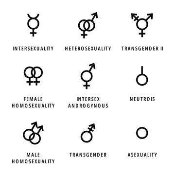 High quality vector set of LGBTQ symbols - Icon set isolated on white background