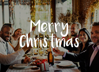 Obraz premium Merry Christmas Santa Claus Happy Concept