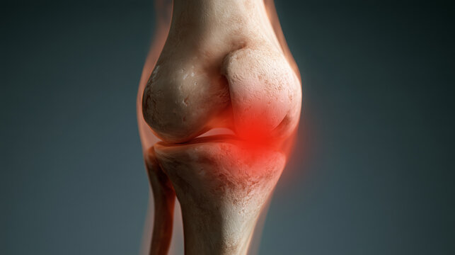Joint wear and inflammation related to arthritis in a human knee