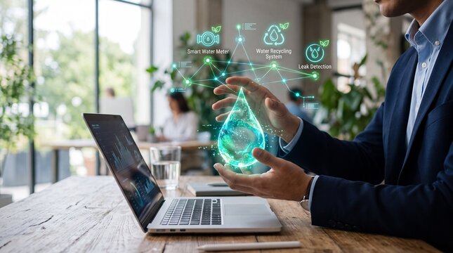 Anonymous professional hands hover around a glowing translucent battery, realistic clean energy management and smart power concept