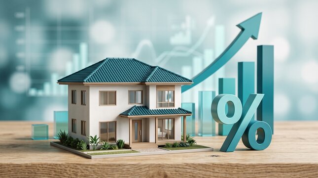 Real Estate Interest Rate Growth Concept