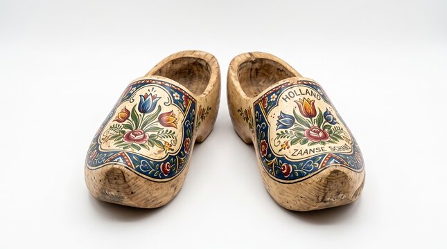 wooden shoes isolated on white background