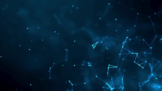 Abstract Digital Network Connection Background Featuring Glowing Nodes and Geometric Data Lines for Futuristic Technology Concepts