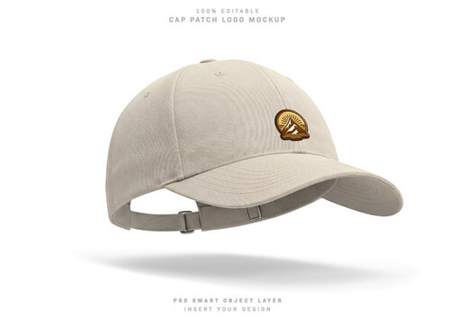 Isolated Blank Cap Mockup Floating on Clean White with Soft Shadows
