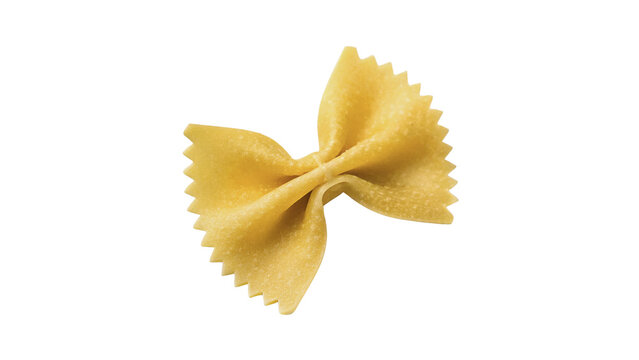 Single dry farfalle pasta bow tie italian carbohydrate food isolated on transparent background png