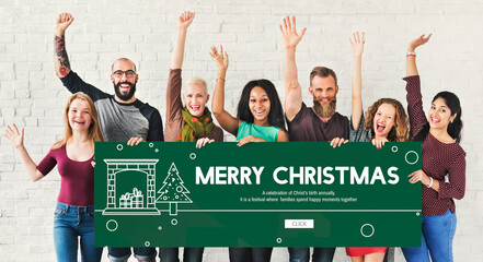 Obraz premium Merry Christmas Santa Clause Festive Holiday Concept