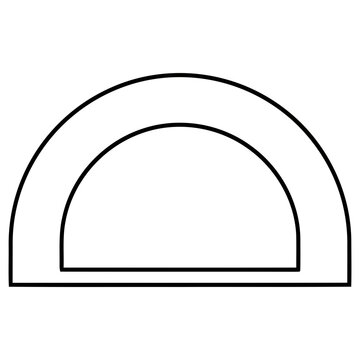 Geometric shape with curved and straight lines