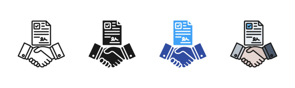 Agreement icon set multiple style collection