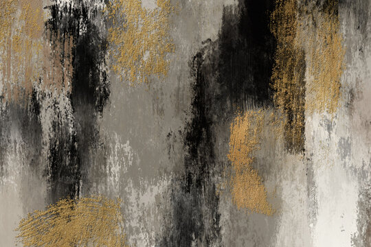 Contemporary abstract wall art with dynamic gestural brushstrokes and painterly texture