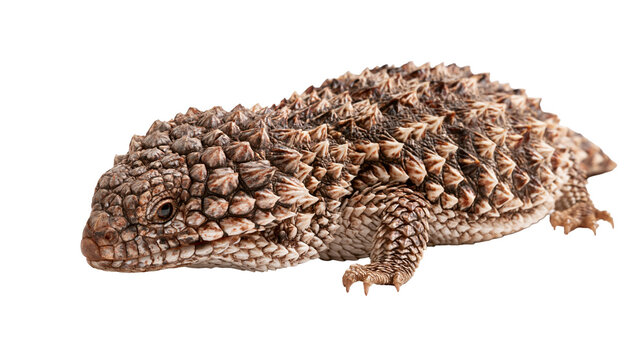 Thorny devil lizard with spiky brown scales and textured skin