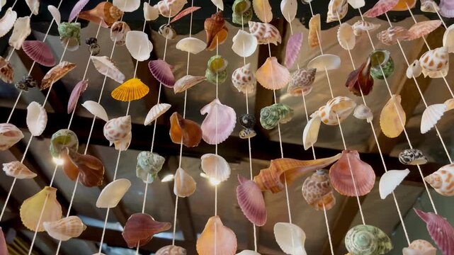 Handmade seashell hanging curtain