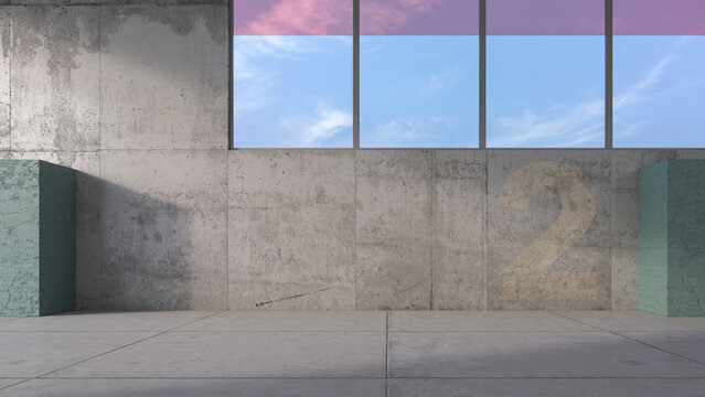 3D Rendering, modern parking level
