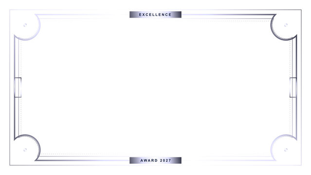 Modern Silver Geometric Wireframe Border Overlay for Tech Invitation, Stream Webcam, Gaming Frame, and Certificate Isolated on Transparent Background