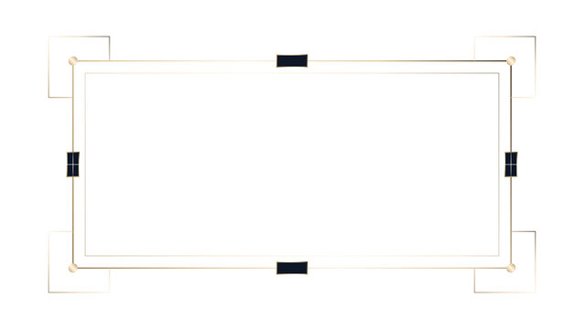 Minimalist Rose Gold Line Frame Border Overlay for Wedding Invitation, Elegant Branding, Greeting Card, and Social Media Isolated on Transparent Background