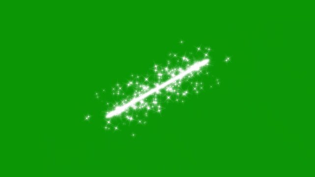 Luxury glitter sparkle star trail animation with twinkling fairy dust, sparkle abstract glow shimmer,  Magic sparkles, sparkling stars light animation and particles on green screen. 4k video