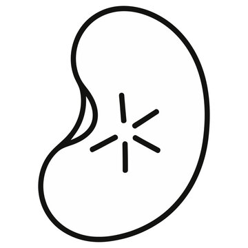 Kidney bean outline with asterisk