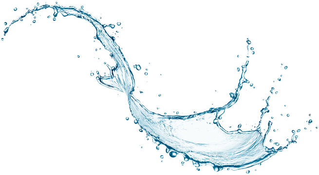 Twisted water splash isolated