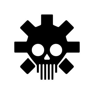 vector illustration featuring a creative combination of a skull and an industrial gear.