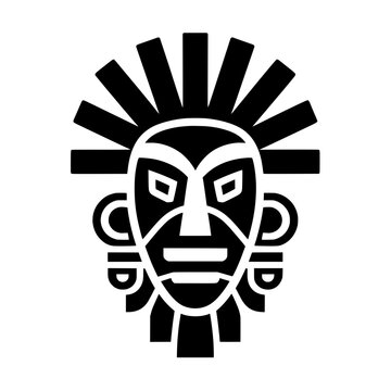 Black tribal ethnic mask vector illustration