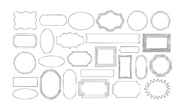 Geometric Frame Label and Badge Outline Collection.