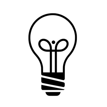 Minimalist Light Bulb Icon Vector Idea and Innovation Symbol