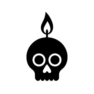 Minimalist Candle Skull Vector Icon
