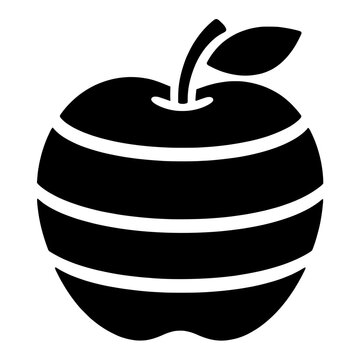 Minimalist Sliced Striped Apple Vector Logo